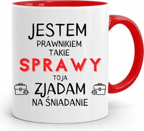 Piros Ügyvéd Bögre Reggelire, fényképes nyomattal