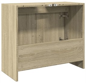 sonoma tölgy színű szerelt fa mosdószekrény 63 x 29 x 55 cm