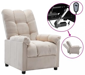 krémszínű szövet elektromos dönthető fotel