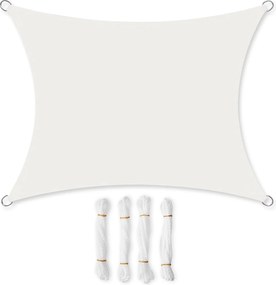Napvitorla Napellenző Kerti 3x4M Fehér Uv Vízálló Zsinórok