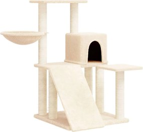 vidaXL krémszínű macskabútor szizál kaparófákkal 82 cm