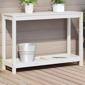Tömör fenyőfa ültetőasztal polccal 108x35x75 cm