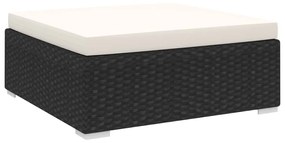 1 db fekete polyrattan moduláris lábtartó párnával