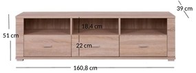 TV asztal/Szekrény Gwenn 3S/160 (szonoma tölgy). 1052943