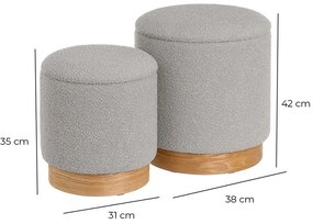 Világosszürke buklé puff – Casa Selección