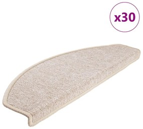 30 db lépcsőszőnyeg 65 x 24 x 4 cm bézs félkör alakú, nagy