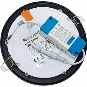 LED Beépíthető lámpa VEGA LED/12W/230V 2900/3900/5800K átm. 17,5 cm fekete