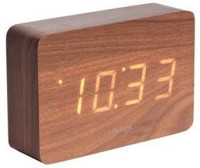 Cube ébresztőóra fa dekorral, 15 x 10 cm - Karlsson