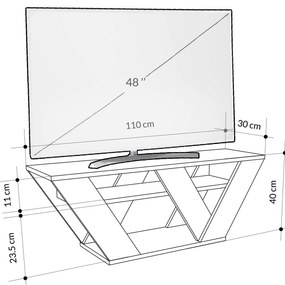TV szekrény Pipralla - Carrara Marble
