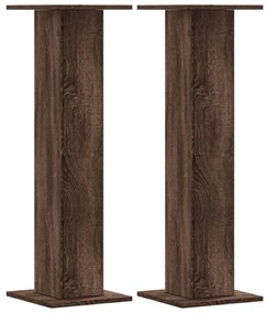 2 db barna tölgy szerelt fa növénytartó állvány 30 x 30 x 95 cm