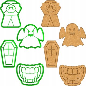 4x Formák Lyukasztók Mézeskalács kiszúrók Halloween 4db-os szett
