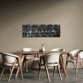 Kép - retro piros autó (órával) (90x30 cm)