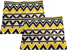 Gyönyörű Sunbeauty Párnahuzat Domború Mintás Fekete Sárga Mintás 45X45 CM 2 Db