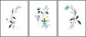 Poszterek lakásba triptichon levelek 3db 40x50