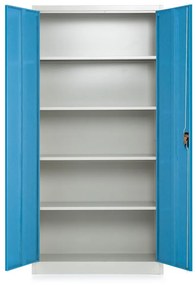 Univerzális fém szekrény, 90 x 40 x 185 cm, hengerzár, kék - ral 5012