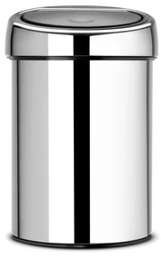 Fényes ezüstszínű acél érintésre nyíló szemetes 3 l Touch Bin – Brabantia