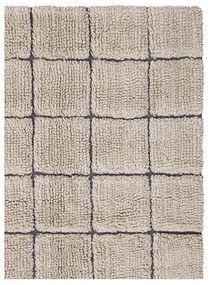 Bézs kézi szövésű gyapjú futószőnyeg 80x230 cm Mosaic Sandstone – Lorena Canals