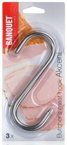 Banquet Rozsdamentes horgos akasztó füstölőhözAKCENT 13 x 9 cm, 3 db, M