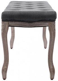 sötétszürke tömör fa pad vászonkárpittal 110 x 38 x 48 cm