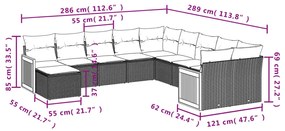 11 részes bézs polyrattan kerti ülőgarnitúra párnákkal