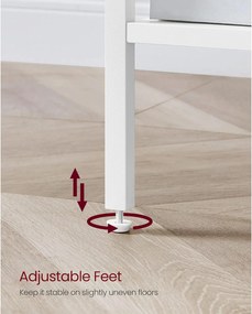 Lerakó asztal, éjjeli szekrény, fiókos, két polccal, 35 x 35 x 70 cm, fehér