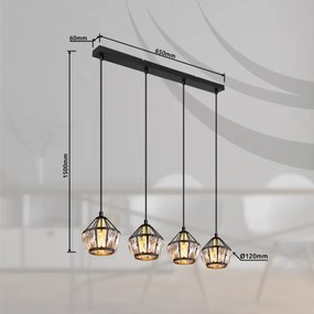 Globo 54359-4H - Csillár zsinóron LOIS 4xE14/40W/230V