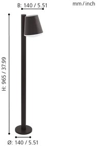Eglo 33561 - CALDIERO-C dimmelhető LED kültéri lámpa 1xE27/9W/230V IP44 antracit