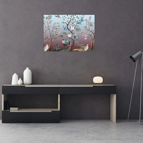 Kép - madár park (üvegen) (70x50 cm)