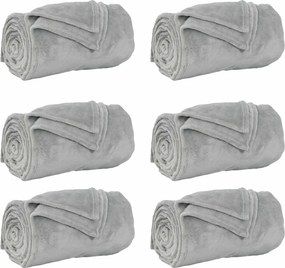 vidaXL Takarók 6 pcs Szürke 150 x 200 cm Gyapjú