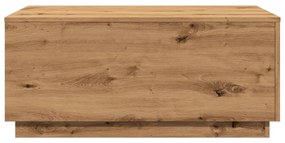 kézműves tölgy színű dohányzóasztal LED-lámpákkal 90x50x40 cm