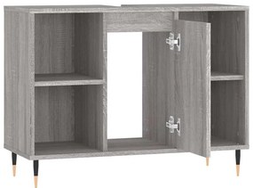 szürke sonoma színű szerelt fa mosdószekrény 80 x 33 x 60 cm