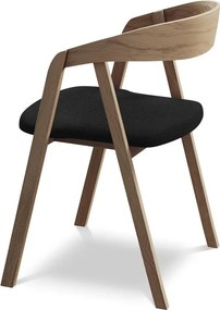 Fekete tömörfa étkezőfotel Erika – Makamii