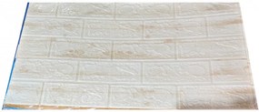 5 Darab Öntapadós 3d Tégla Hatású Dekor Falmatrica Tapéta Fehér Terrakotta Mintával Színben 70x77x0,35 Cm