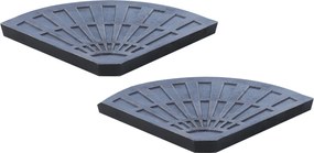 Outsunny 2 részes súly készlet napernyő tartókhoz, félkör alakú napernyő alap fém fogantyúval, gyanta + fém, 66 x 47 x 4.2 cm, 30 kg | Aosom