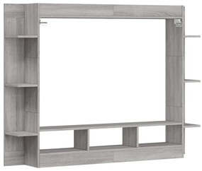 szürke sonoma színű szerelt fa TV-szekrény 152x22x113 cm
