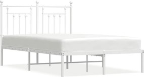 vidaXL fehér fém ágykeret fejtámlával 120 x 200 cm
