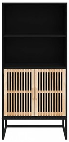 fekete szerelt fa magasszekrény 60 x 35 x 125 cm