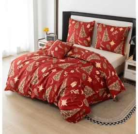 Mikroszálas ágyneműhuzat GOLD CHRISTMAS piros Ágyneműhuzat mérete: 2 db 70 x 90 cm | 200 x 220 cm