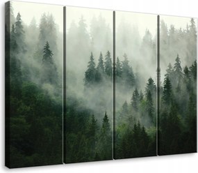 Vászonkép Erdő A Ködben Fal 4 Részes Hálószoba Nappali Nagy 120x100