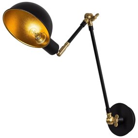 Fekete-aranyszínű fali lámpa ø 15 cm Sivani – Opviq lights