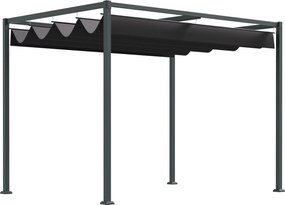 Outsunny Pergola kb. 3x2m Kerti Pavilon Terasz Fedés Fém Szabadon Álló Kerti Pavilon Állítható Tetővel, UV Védelemmel, Napvédelemmel Teraszhoz és Kert