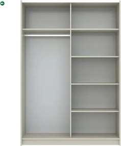 LUSE Gardrobeszekrény Beige Színben Tükörrel 150 cm