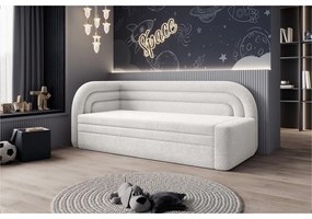 Krémszínű buklé kinyitható-tárolóhelyes kanapé bal oldali 223 cm Fabillo – ELTAP