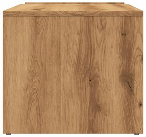 Kézműves tölgy színű szerelt fa dohányzóasztal 90 x 45 x 35 cm