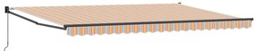 Kézi behúzható napernyő többszínű csíkkal 300 x 250 cm