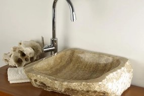 DIVERO Mosdókagyló természetes kő MERAN 45 x 35 cm