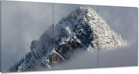 Vászonkép 180x90 Tél Hegy Hó Köd