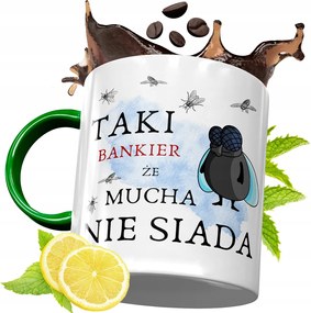 Zöld Bögre Bankárnak Születésnapi Ajándék fényképes nyomtatással