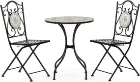 Kerti bútor szett 1+2, kerámia, többszínű, US1400 SET