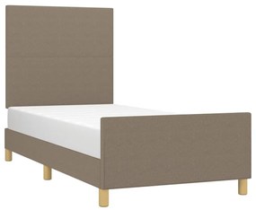 tópszínű szövet ágykeret matrac nélkül 90x200 cm